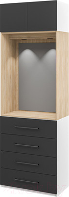 Шкаф Мебель-Неман Отис МН-039-16 П2 (белый/графит)