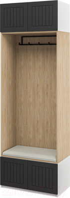 Секция в прихожую Мебель-Неман Отис МН-039-17 П6 (белый/графит полоска)