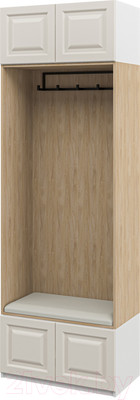 Секция в прихожую Мебель-Неман Отис МН-039-17 П8 (белый/крем крашенное дерево)