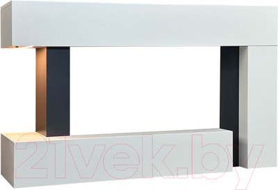 Портал для камина Смолком Malibu V42 (бьянко белый/серый графит)