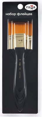 Набор кистей ГАММА Флейц синтетика / 901022463 (3шт)