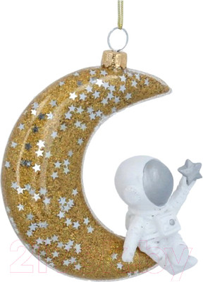 Елочная игрушка Gisela Graham All Glass. Космонавт на луне / 1957