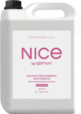 Шампунь для волос NICE by Septivit Бессульфатный для всех типов волос (5л)