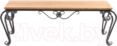Скамья садовая AMC C1 1А1 131x51x46 (черный/светлое дерево)