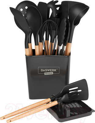 Набор кухонных приборов Daswerk 13в1 / 608197 (черный)