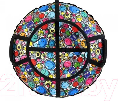 Тюбинг-ватрушка Hubster Люкс Pro S Смайл 90см / во6700-2 (серый)