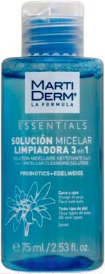 Мицеллярная вода Martiderm Эссеншлс Очищающий раствор 3в1 (75мл)
