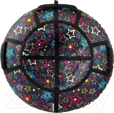 Тюбинг-ватрушка Hubster Люкс Pro S Звезды 110см / во6620-10 (черный)