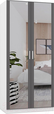 Шкаф Интермебель Марсель 580 2 зеркала / МР-07 (графит серый)