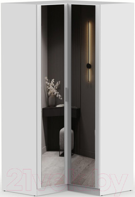 Шкаф Интермебель Марсель 2 зеркала / МР-12 (белый премиум)