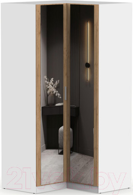 Шкаф Интермебель Марсель 2 зеркала / МР-12 (дуб крафт золотой)