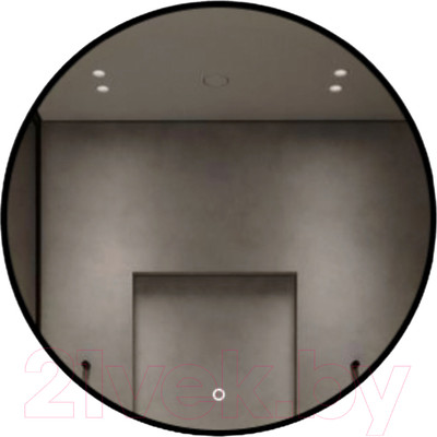 Зеркало Emze 90 / LED.UV.90.90.CHE (черный с УФ-окантовкой и подсветкой)