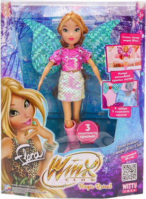 Кукла с аксессуарами Witty Toys Winx Club Magic Reveal Флора с крыльями / IW01302202