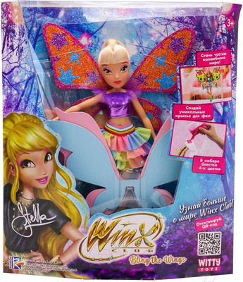 Кукла с аксессуарами Witty Toys Winx Club Стелла с крыльями и глиттером / IW01312203
