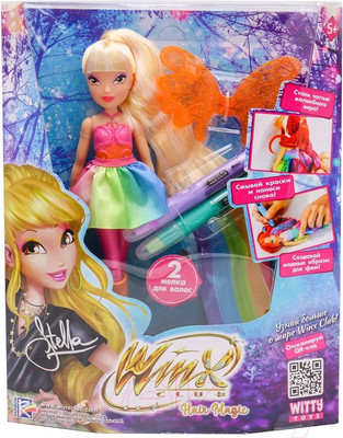 Кукла с аксессуарами Witty Toys Winx Club Hair Magic Стелла с крыльями / IW01232103