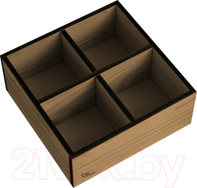 Органайзер для чайных пакетиков Yulisa Куб / AG-00072 (коричневый)