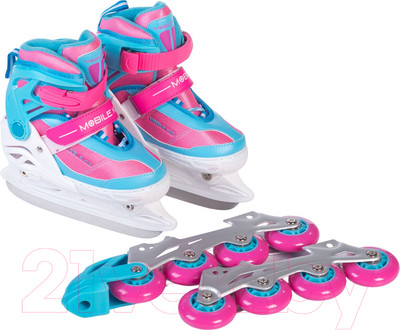 Ролики-коньки Babyhit Uniskate (M, голубой/розовый)