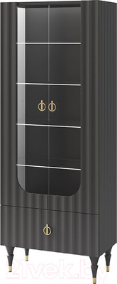 Шкаф с витриной Мебель-Неман Лоренсо МН-043-25 (графит)