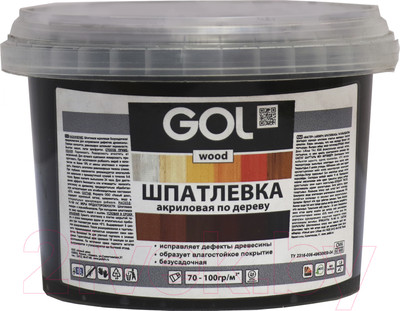 Шпатлевка готовая GOL Wood Мастер по дереву акриловая (620г, черное дерево)