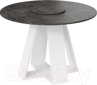 Обеденный стол ТриЯ Райнер Тип 1 (белый/ателье темный)