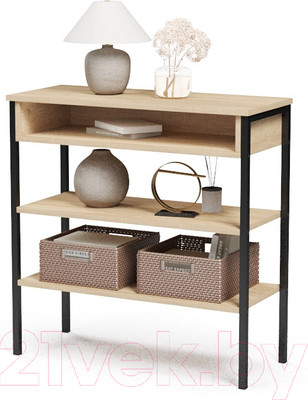 Стеллаж Mio Tesoro Mila Loft (дуб сонома/черный)