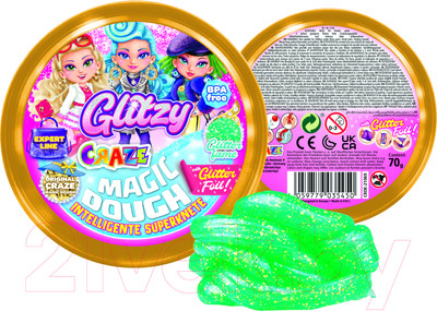 Набор для творчества Craze Magic Dough Попрыгунчик Блеск Популярность / 35450.E (темно-зеленый)