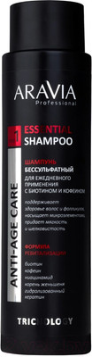 Шампунь для волос Aravia Professional Essential Бессульфатый С биотином и кофеином (420мл)