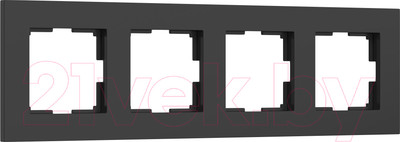 Рамка для выключателей и розеток Werkel W0042908 (черный матовый)