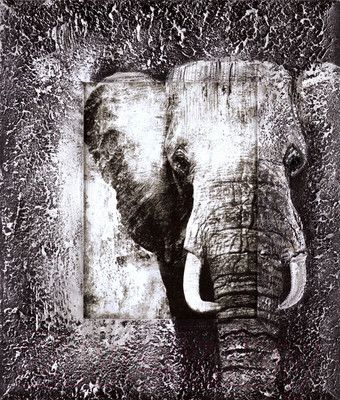 Картина Декарт Слон африканский этностиль 8Л3700 (в раме)