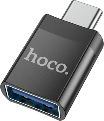 Адаптер Hoco UA17 USB Male-Type-C Female (черный)