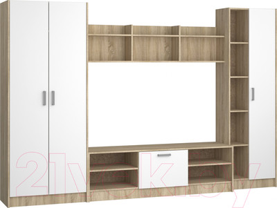 Стенка Премиум Глория ТВА (дуб крафт табачный/бодега светлый)