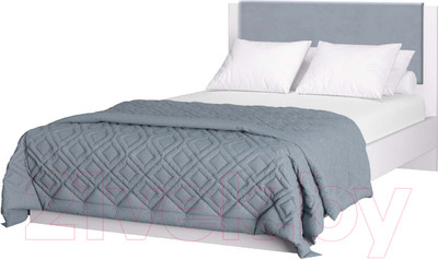 Полуторная кровать Аквилон Акцент №1200М (белое сияние/веллюкс 49)