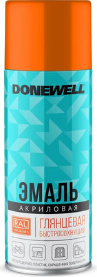 Эмаль Donewell RAL 2004 Универсальная акриловая DW-A2004 (520мл, оранжевый глянец)