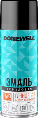 Эмаль Donewell RAL 9005 Универсальная акриловая DW-A9005M (520мл, черный матовый)
