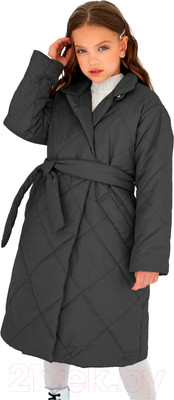 Пальто детское Amarobaby Pretty / AB-OD23-PRETTY29/10-140 (графит, р.140-146)