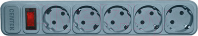 Сетевой фильтр Centek СТ-8900-5-1.8 (1.8м, 5 розеток, серый)