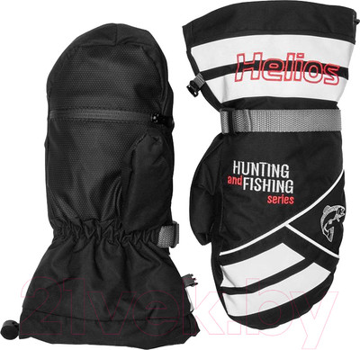 Варежки для охоты и рыбалки Helios Профессионал / HS-MPB-B-XL (р.XL, черный)