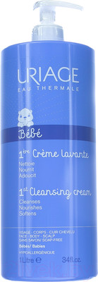 Средство для купания Uriage Baby Очищающий пенящийся крем (1л)