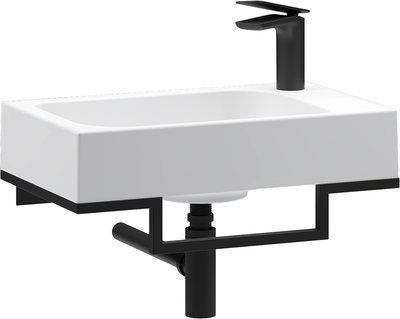 Умывальник Belux Темпо-1 HR1240 L (черный, с каркасом, сифоном, донным клапаном)