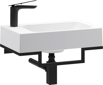 Умывальник Belux Темпо-2 HR0900 (черный, с каркасом, сифоном, донным клапаном)