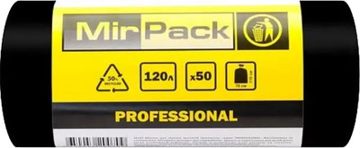 Пакеты для мусора Mirpack Экономка 120л 7мкм / 9050787 (50шт, черный)