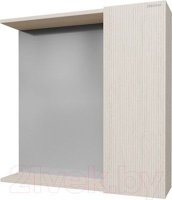 Шкаф с зеркалом для ванной Grossman Юнит 70 / 207011 (кадена лайт)