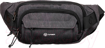 Сумка на пояс Torber T9424-3G (серый)