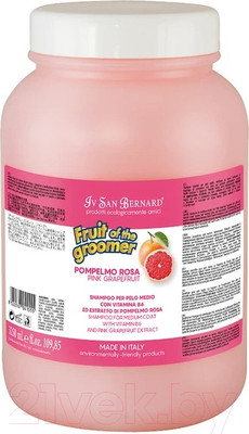 Шампунь для животных Iv San Bernard Fruit Of The Groomer Pink Grapefruit для средней длины (3.25л)