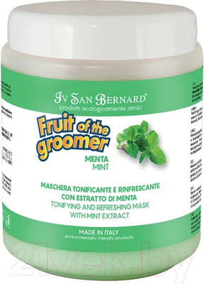 Маска для животных Iv San Bernard Fruit Of The Groomer Mint для любого типа шерсти (1л)