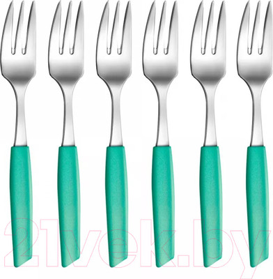 Набор десертных вилок Victorinox Swiss Modern / 6.9036.0641.6 (6шт, мятно-зеленый)