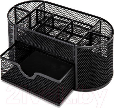 Органайзер настольный Deli Овальная / 8902 (черный)