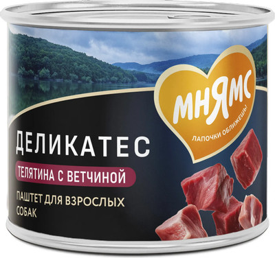 Влажный корм для собак Мнямс Террин по-версальски Паштет из телятины с ветчиной / 170883 (200гр)