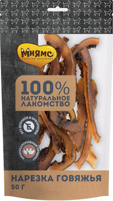 Лакомство для собак Мнямс Нарезка говяжья / 705991 (50г)
