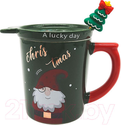 Кружка с ложкой MONAMI SET-NG13 (с крышкой)